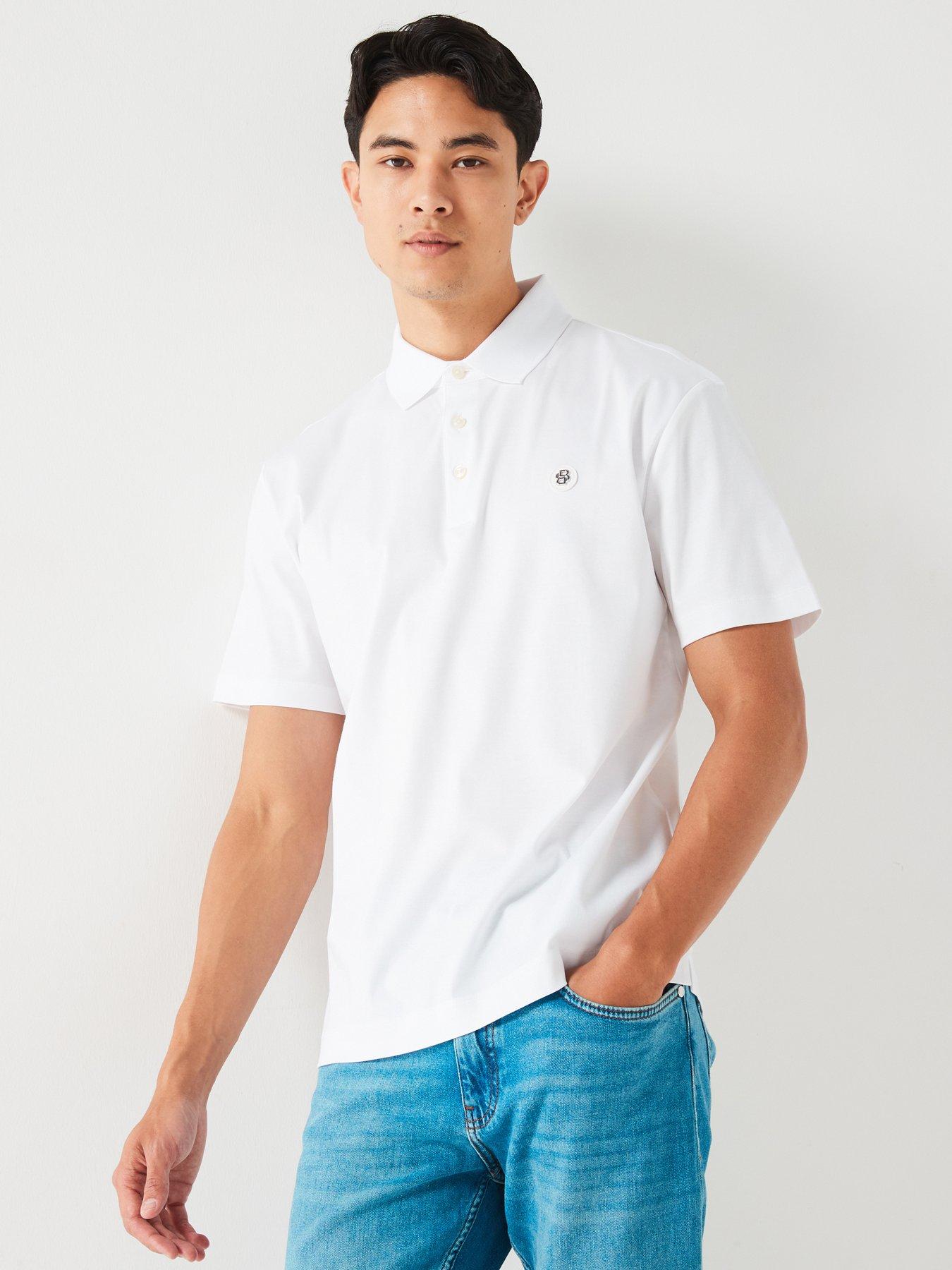 Image of BOSS C-Parris 01 Regular Fit Logo Cotton Polo Shirt - White