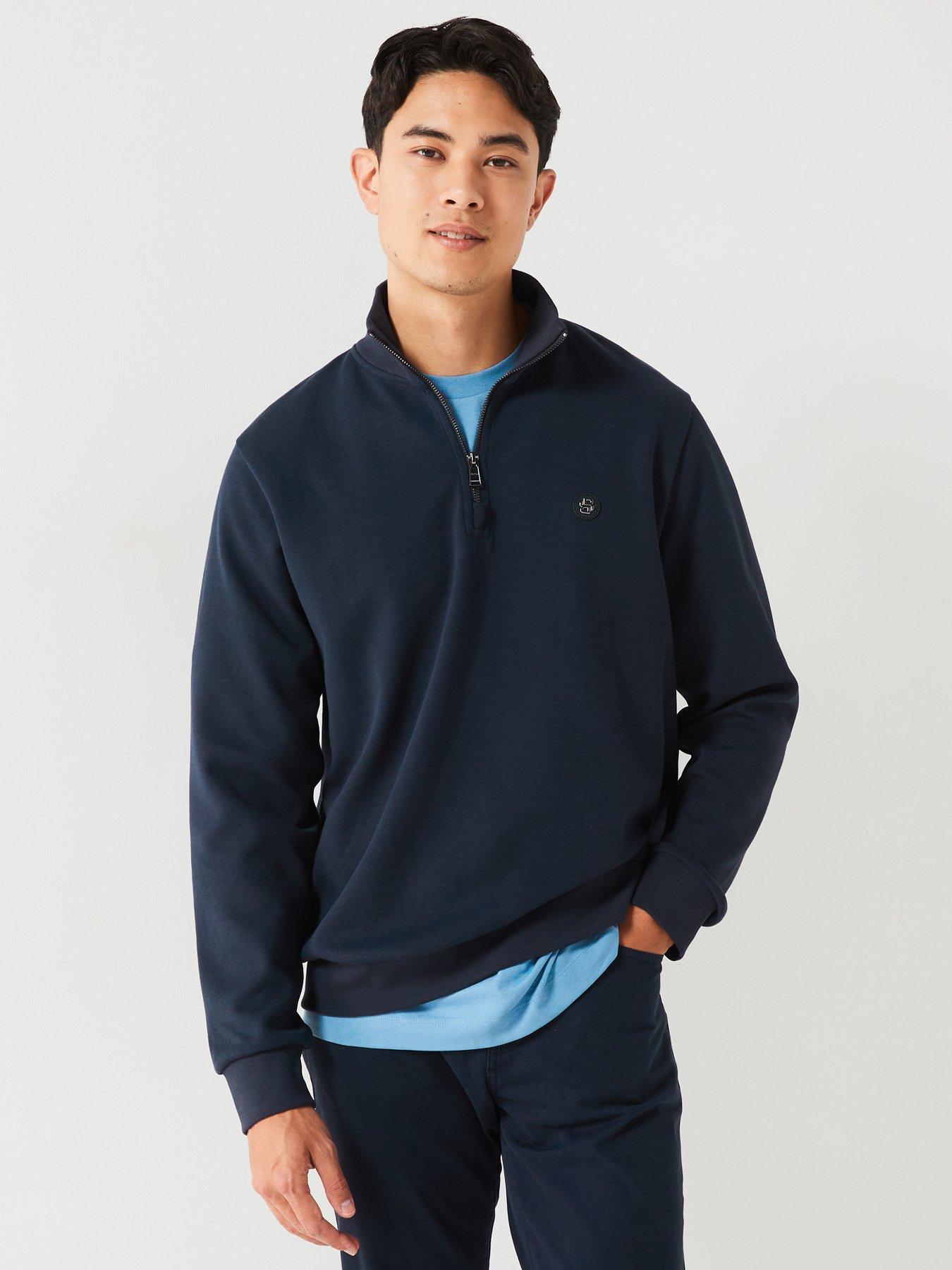 boss-stimmann-01-regular-fit-nickel-logo-14-zip-sweat-navy