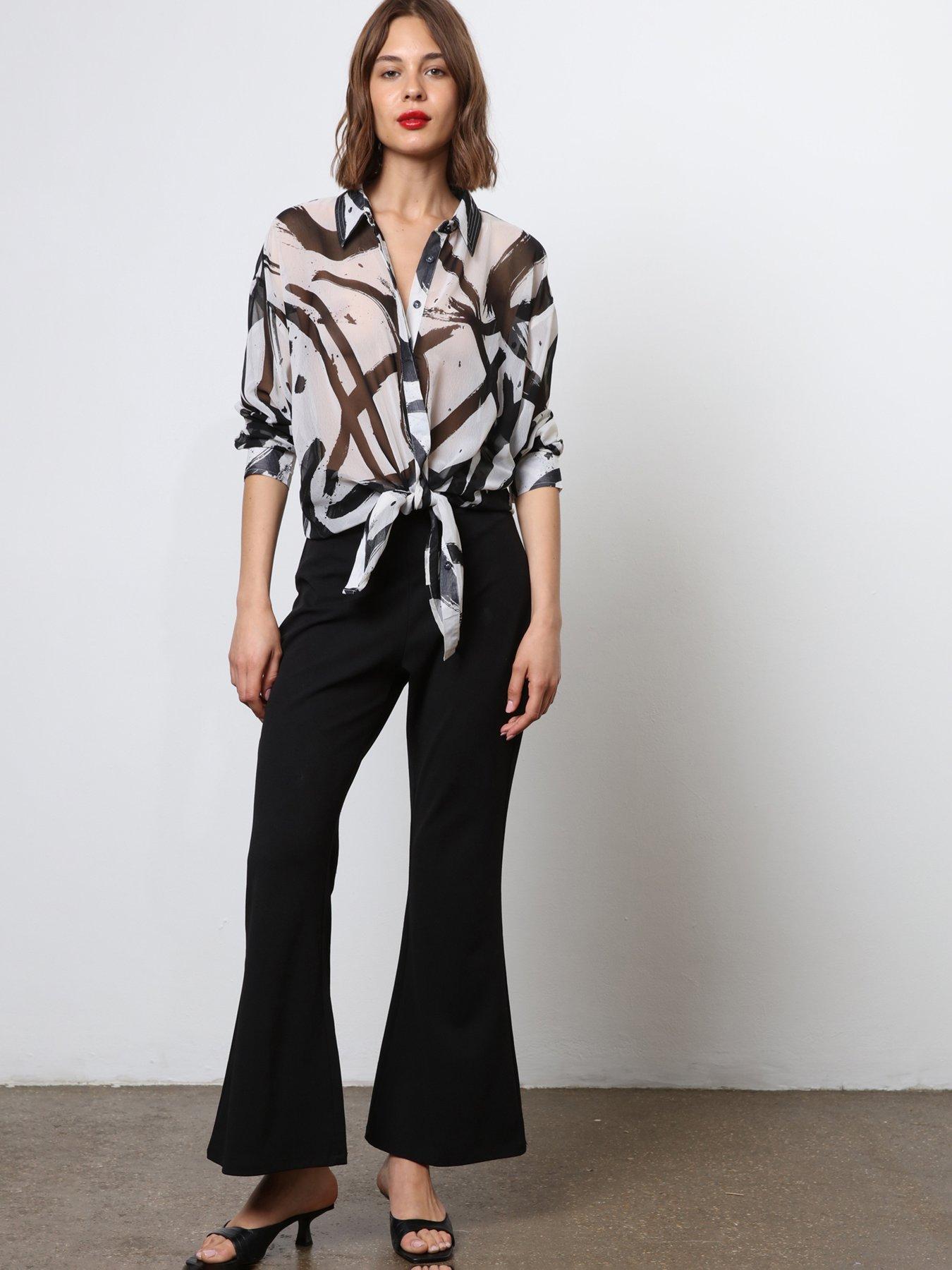 Image 1 of 6 of Religion Oversized Sheer Shirt - White