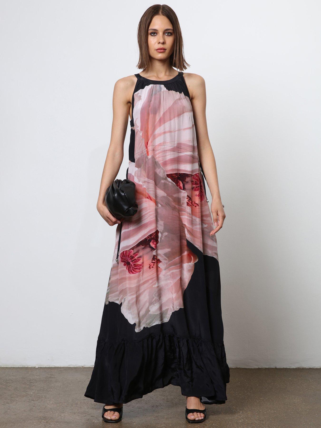 Religion Halter Neck Maxi Dress - Pink
