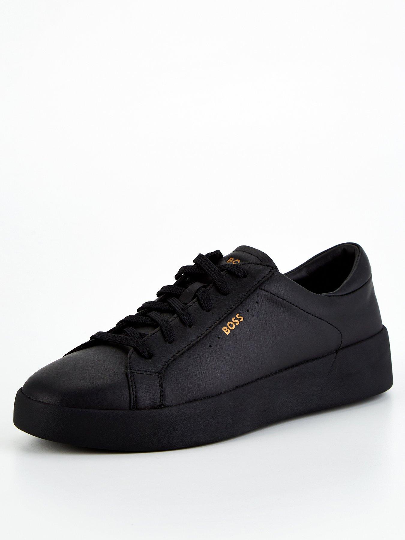 boss-belwar-gold-logo-leather-lace-sneaker--blackstillFront