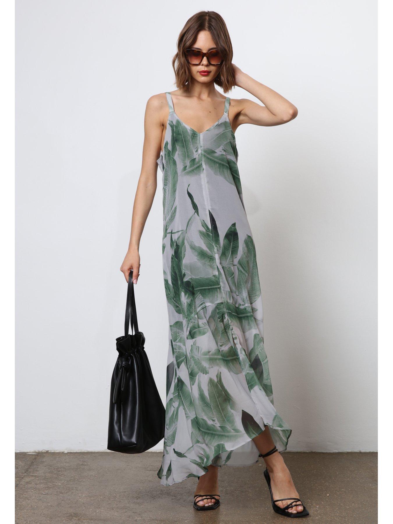 Image 2 of 6 of Religion Maxi Slip Dress - Green
