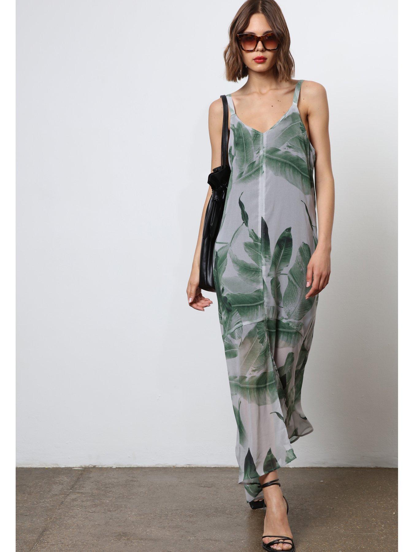 Image 3 of 6 of Religion Maxi Slip Dress - Green