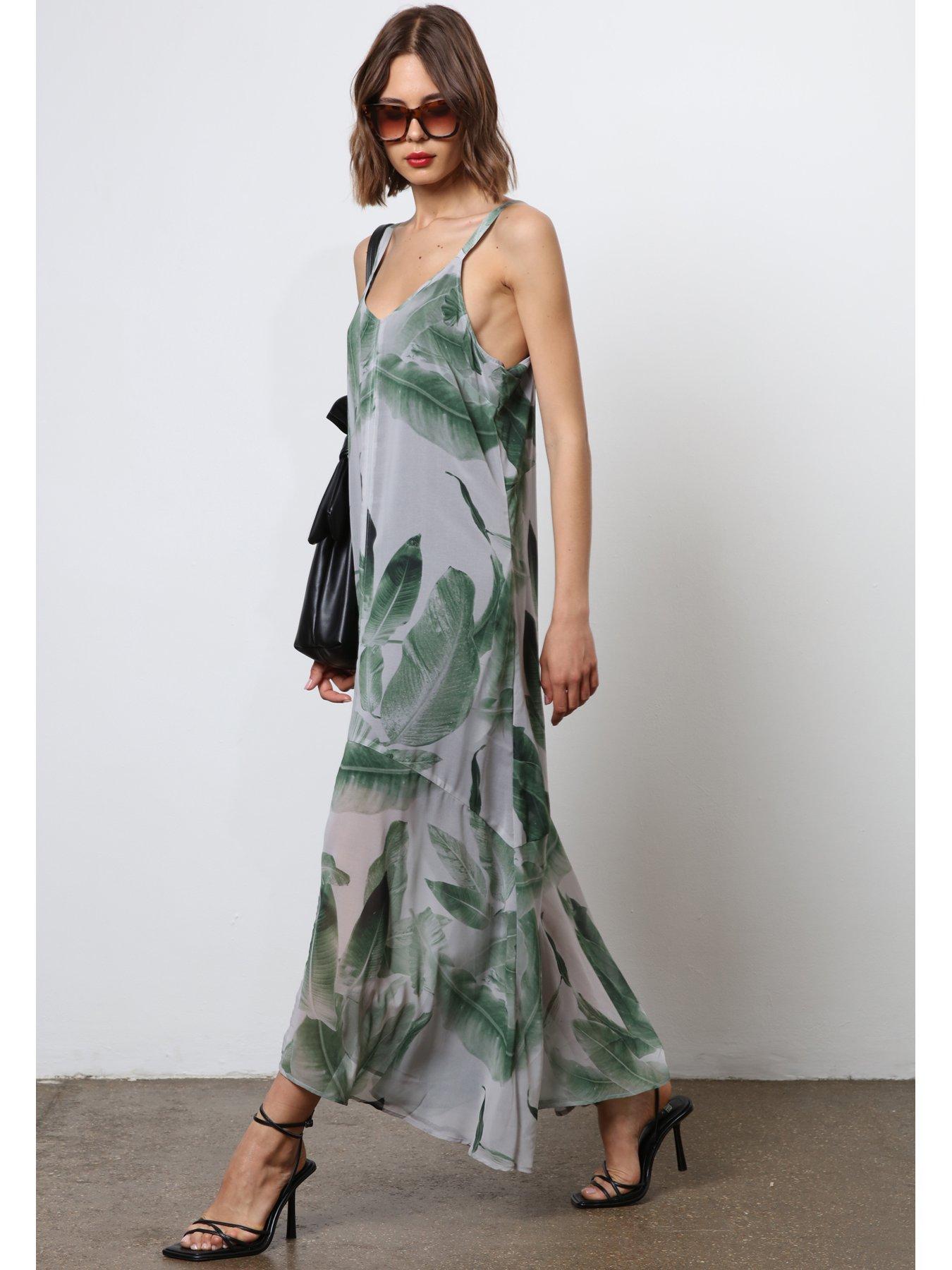 Image 5 of 6 of Religion Maxi Slip Dress - Green