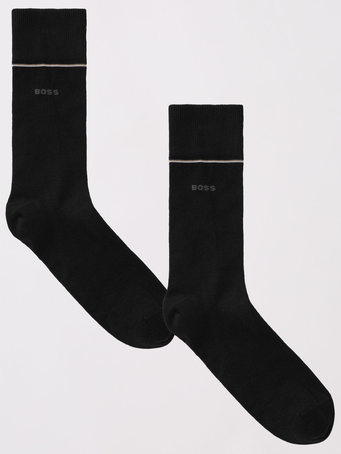 boss-2-pack-corporate-logo-crew-socks-blackfront