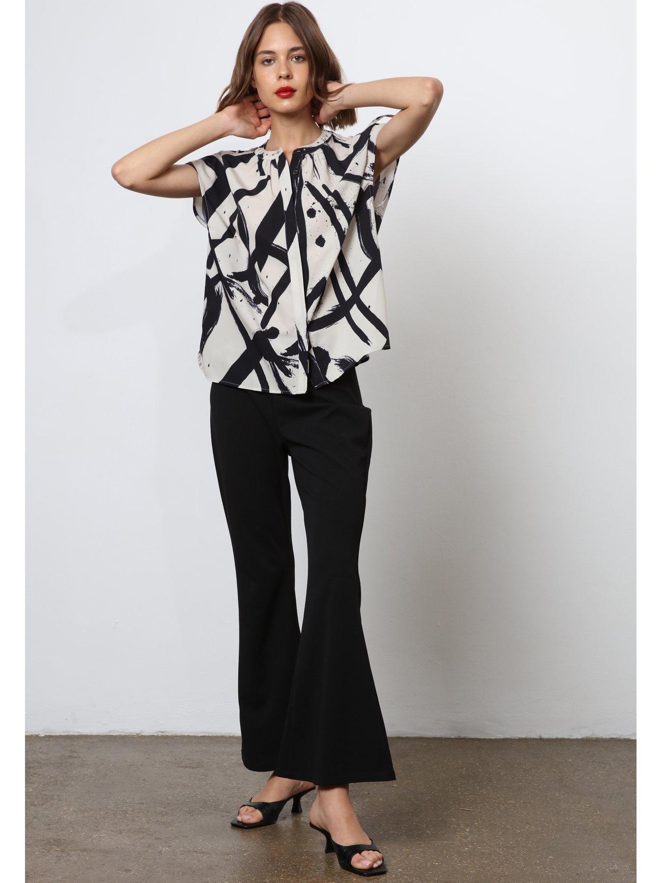 Image 2 of 6 of Religion Abstract Studded Shirt - White