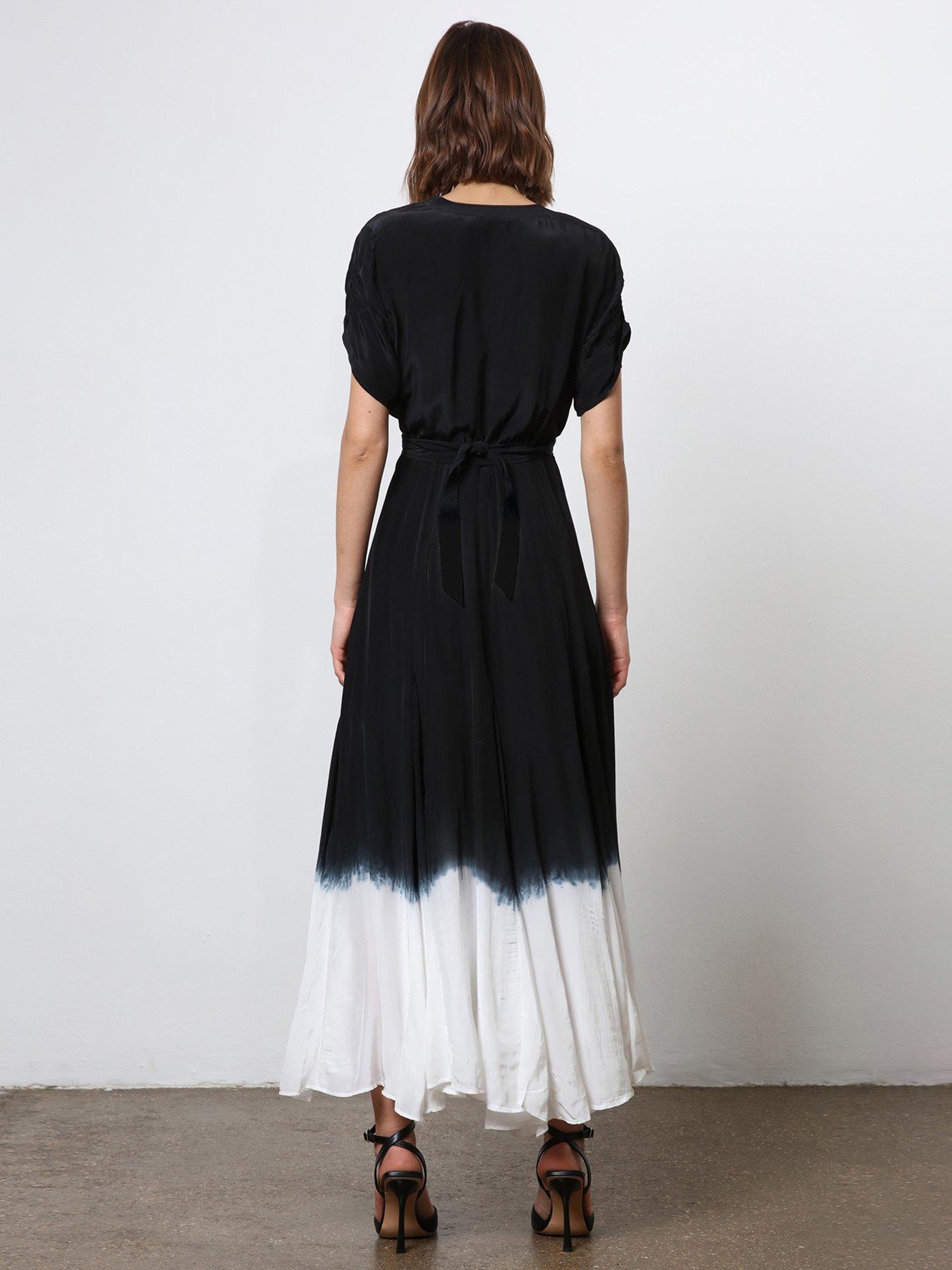 Image 5 of 6 of Religion Monochrome Wrap Dress - Black