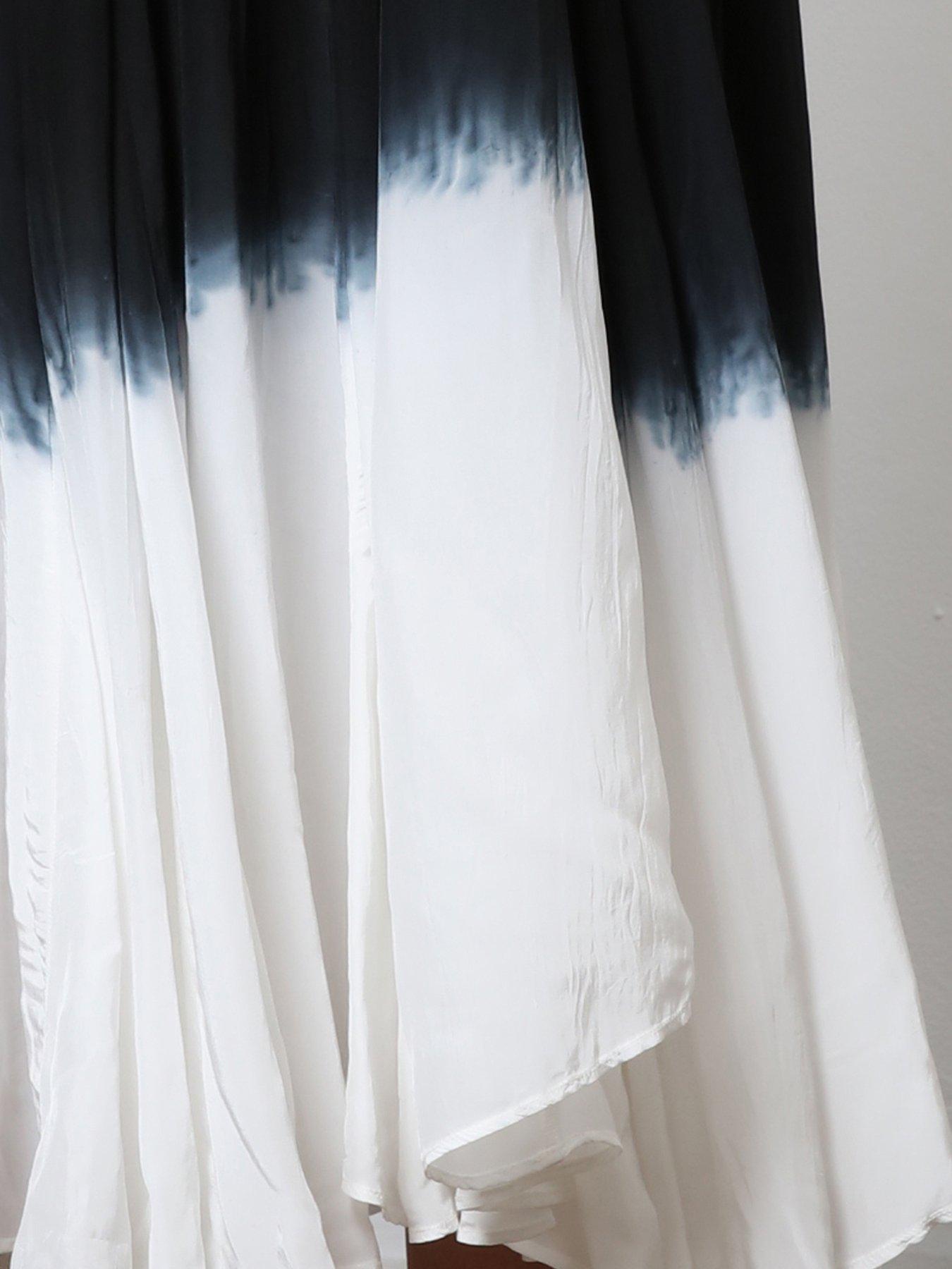 Image 6 of 6 of Religion Monochrome Wrap Dress - Black