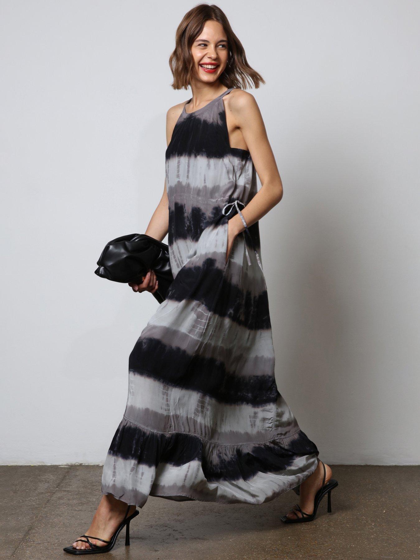 religion-halter-neck-tie-dye-maxi-dress-black