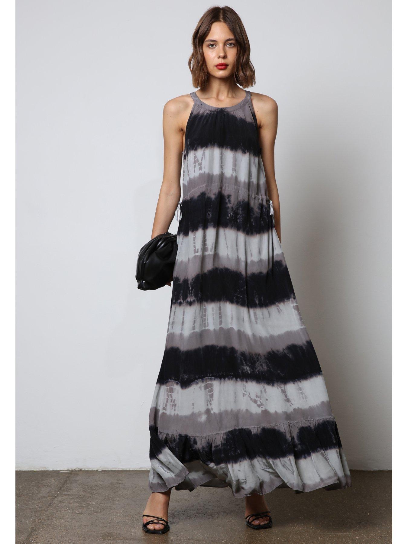 religion-halter-neck-tie-dye-maxi-dress-blackstillFront