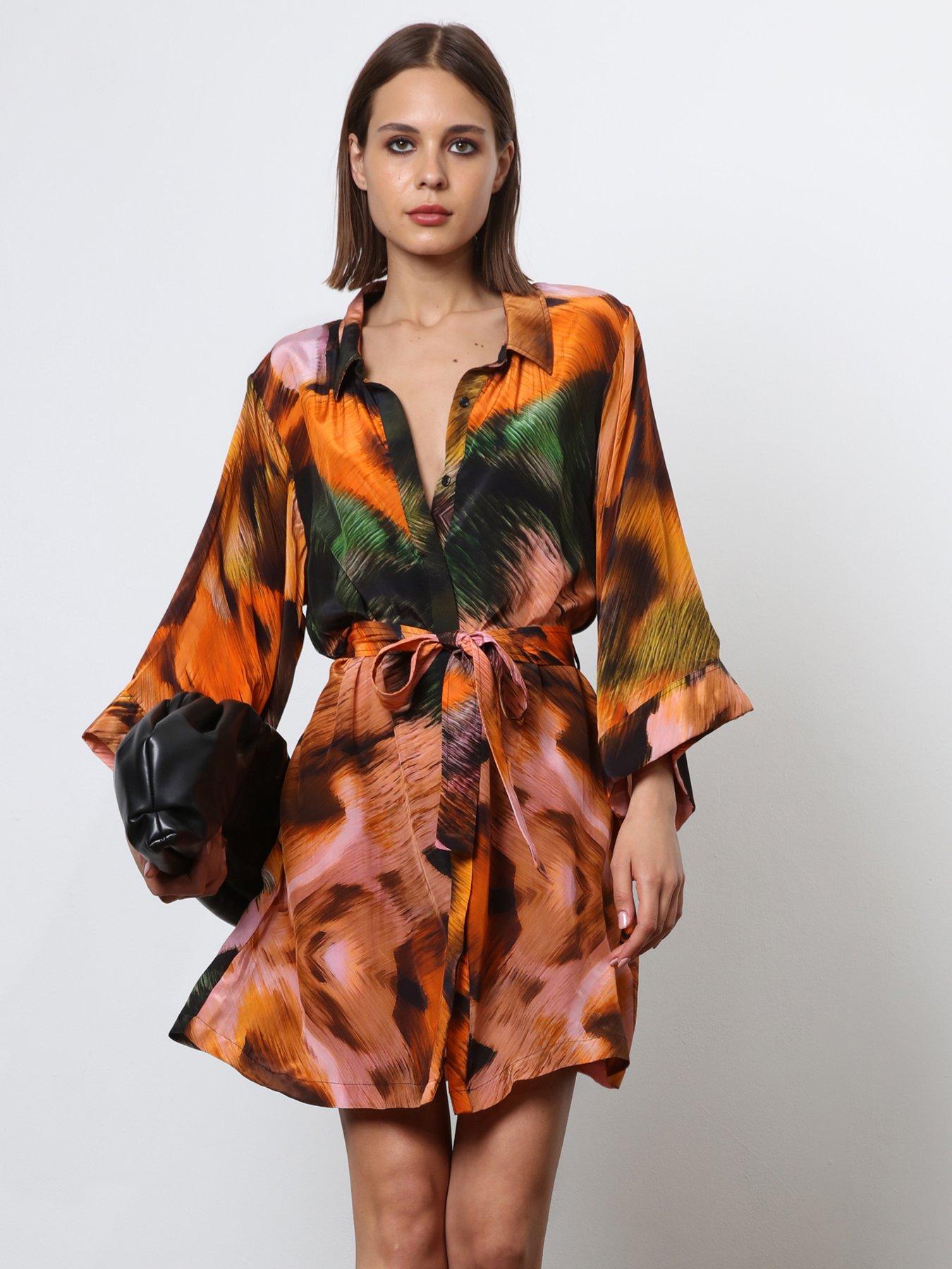 religion-printed-shirt-dress-orange