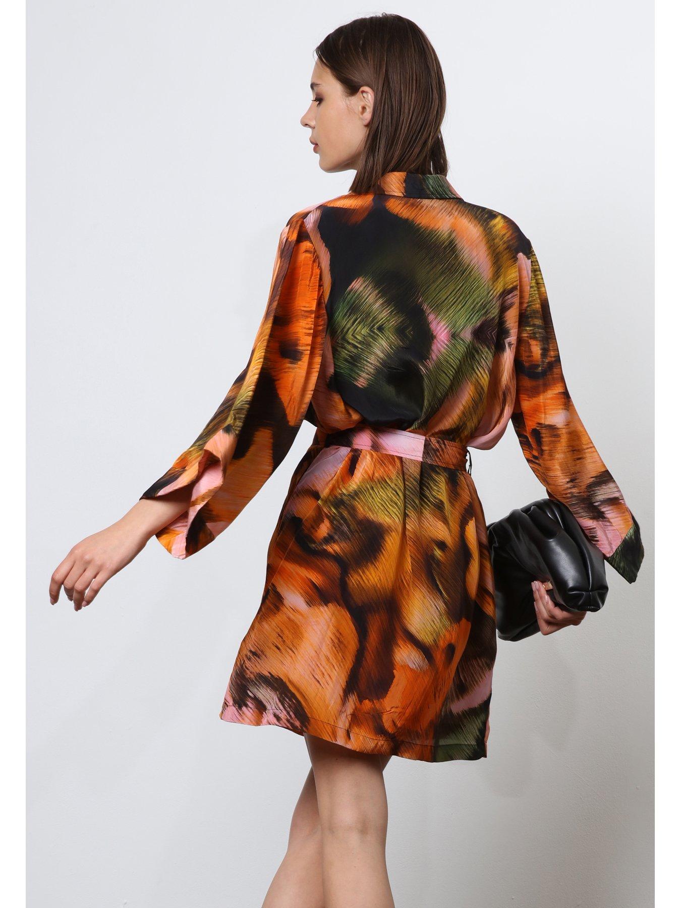 religion-printed-shirt-dress-orangestillFront