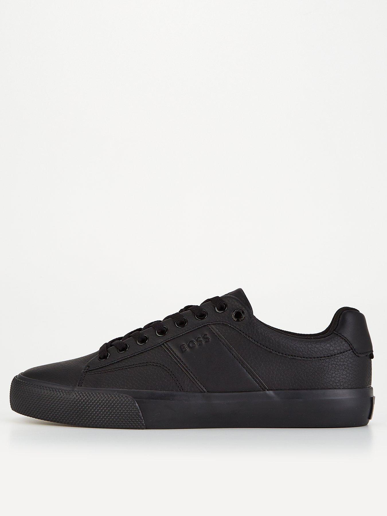 BOSS Boss Aiden Pipe Trim Leather Lace Tennis Sneaker