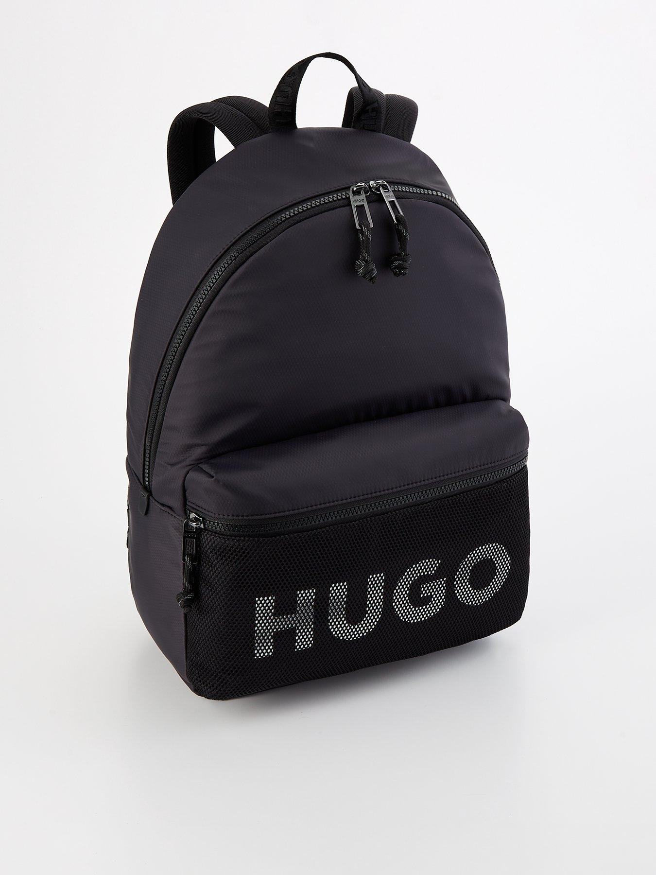 Image 2 of 4 of HUGO Hugo Hans Mesh Panel Logo Backpack - Black