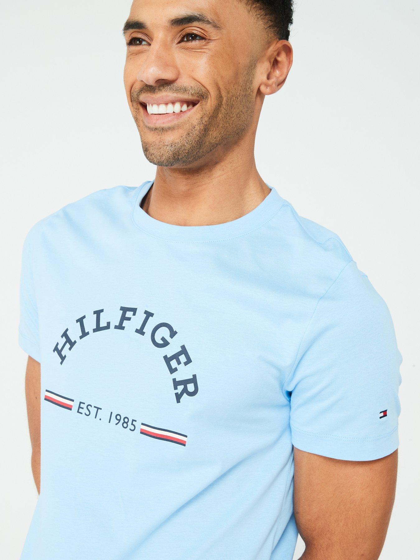 tommy-hilfiger-tommy-hilfiger-arch-global-stripe-logo-t-shirt-light-blueoutfit