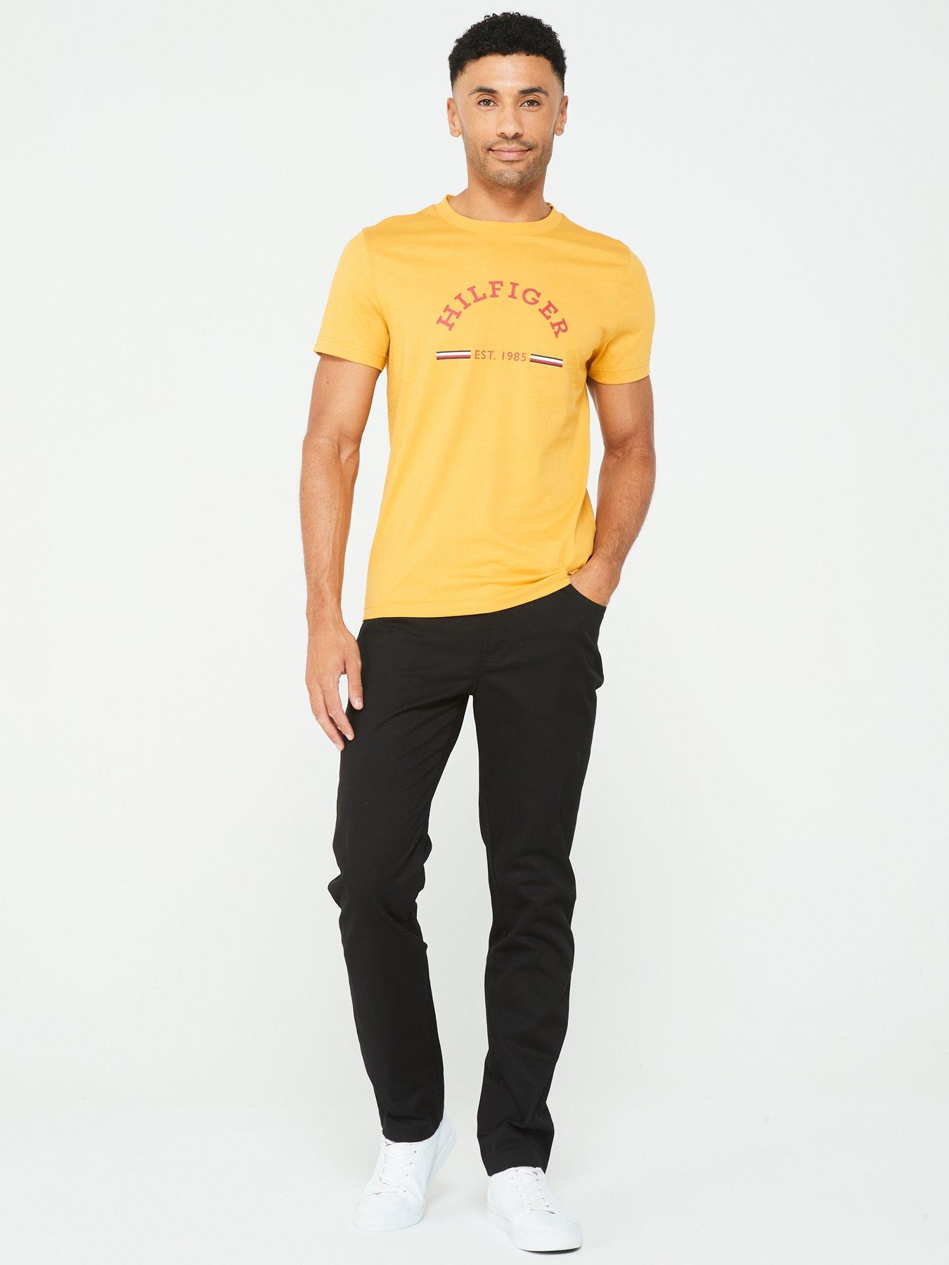 tommy-hilfiger-tommy-hilfiger-arch-global-stripe-logo-t-shirt-dark-yellowback