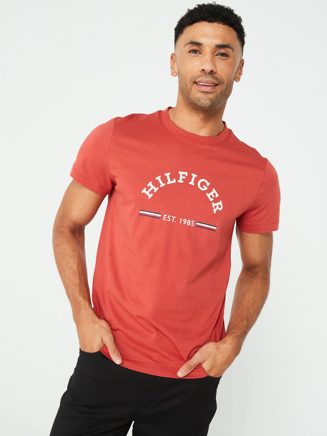 tommy-hilfiger-tommy-hilfiger-arch-global-stripe-logo-t-shirt-red