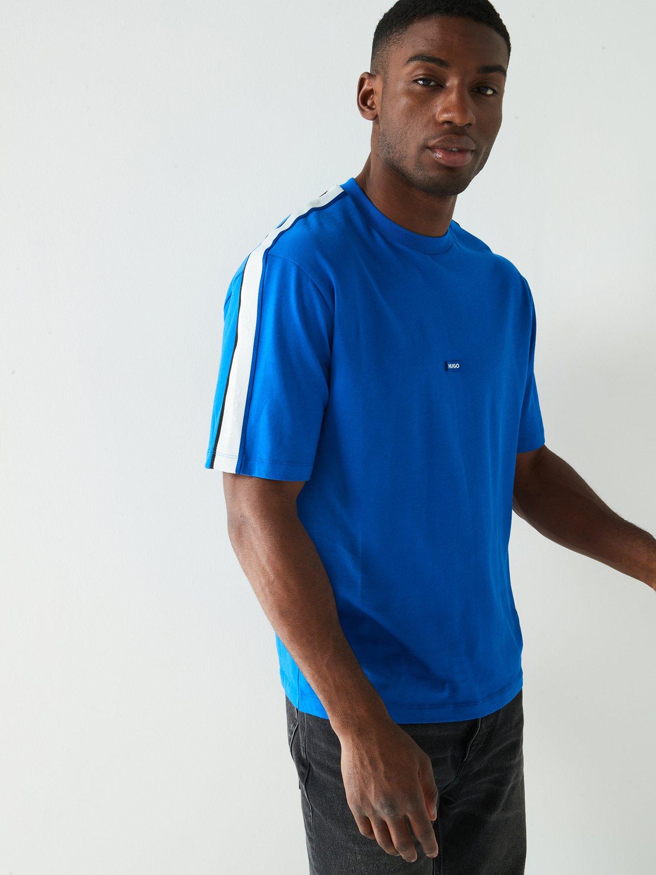 hugo-blue-neloy-regular-fit-shoulder-tape-t-shirt-blue