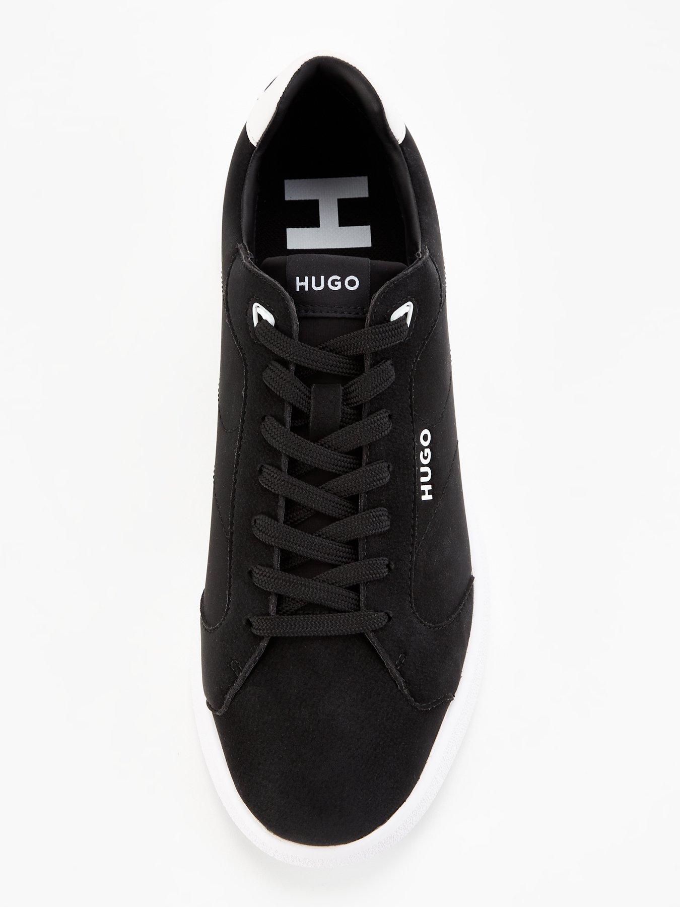 hugo-hugo-riven-nubuck-lace-sneaker-blackwhiteoutfit