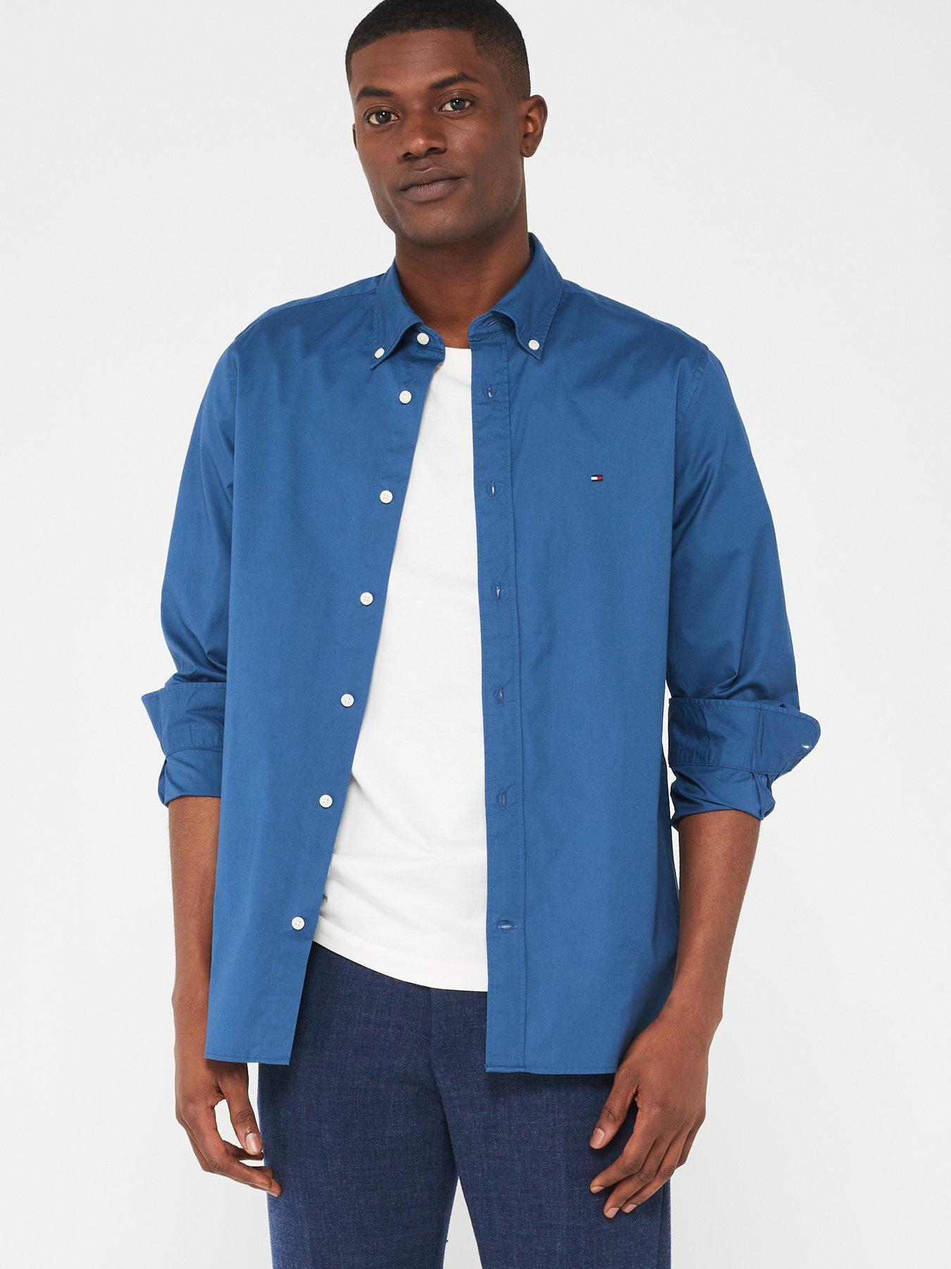 tommy-hilfiger-tommy-hilfiger-flex-poplin-regular-fit-shirt-blue