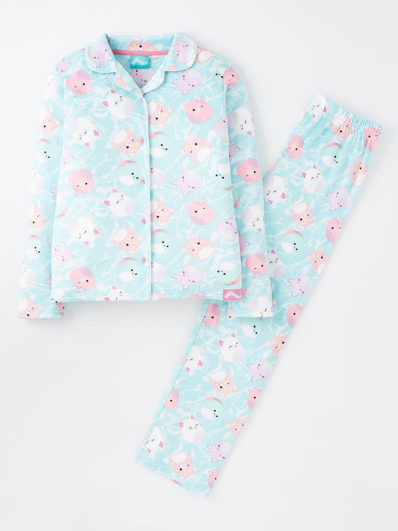 squishmallows-button-through-fleece-pyjamas-multi