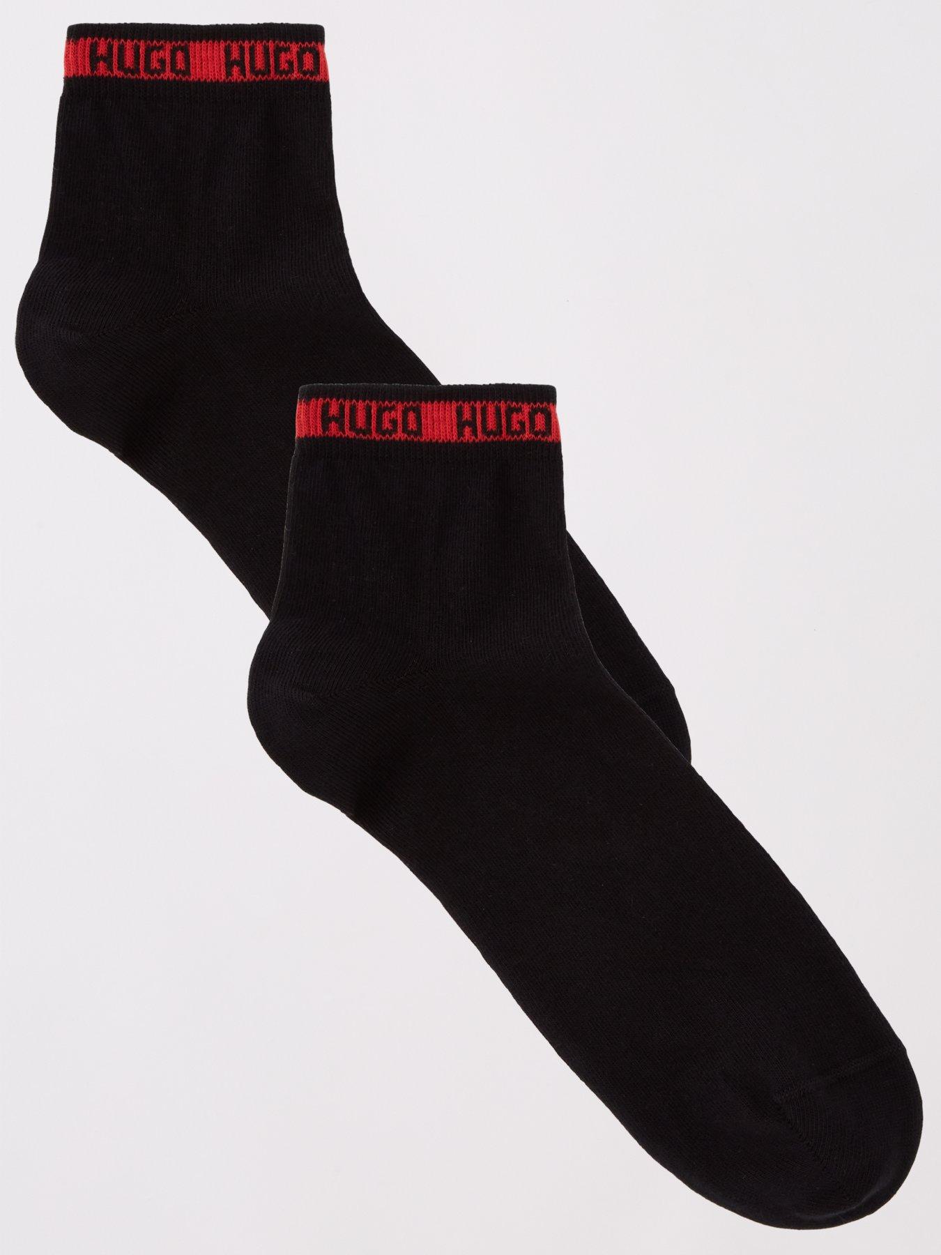 hugo-hugo-2-pack-tape-half-crew-socks-blackfront