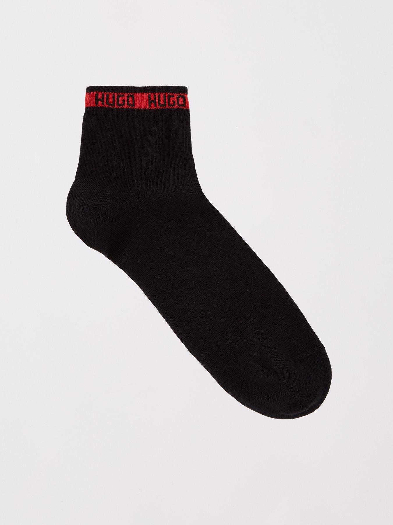 hugo-hugo-2-pack-tape-half-crew-socks-blackstillFront