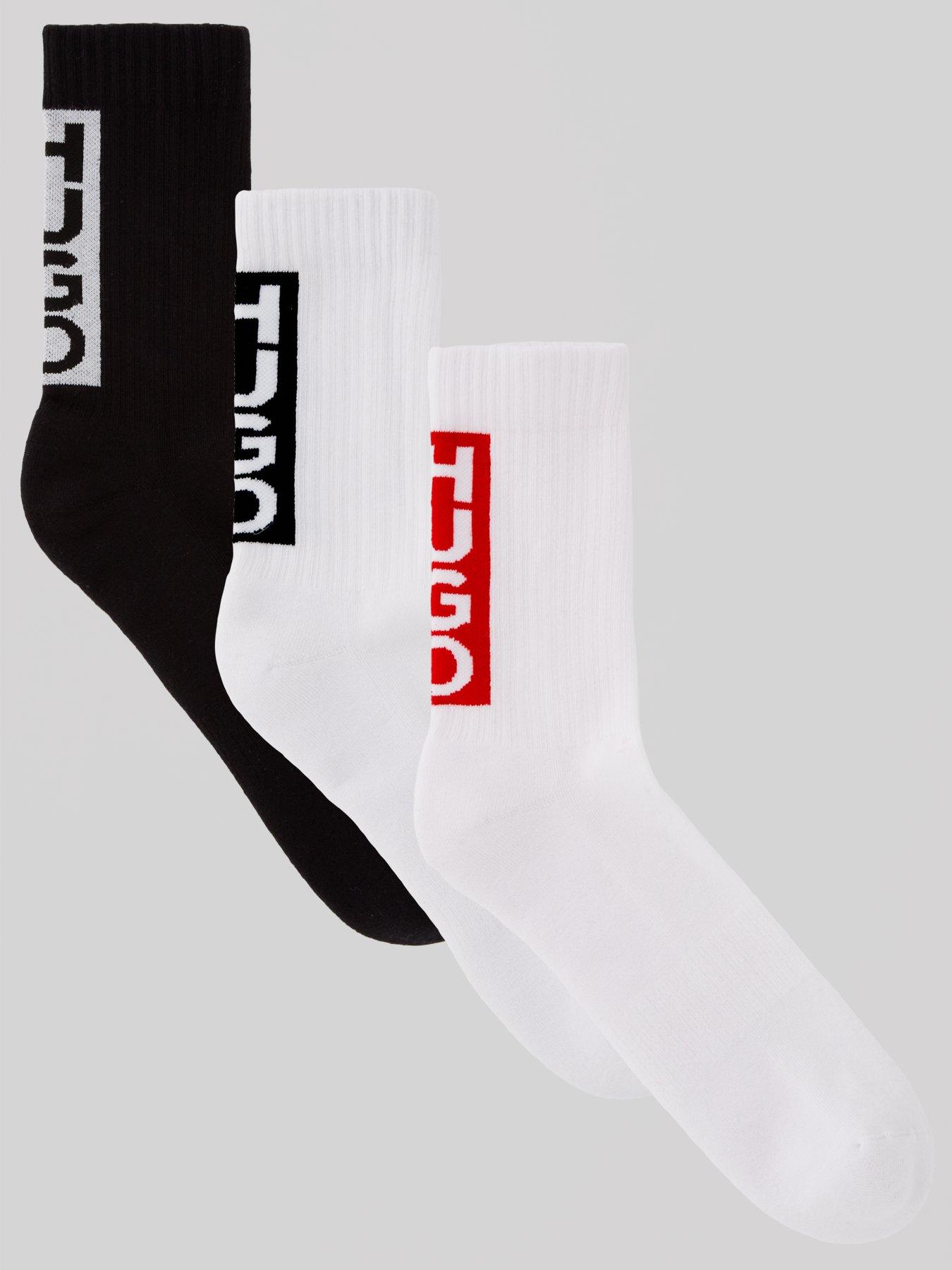 Image 1 of 3 of HUGO 3 Pack Back Label Crew Socks - Assorted - Multi