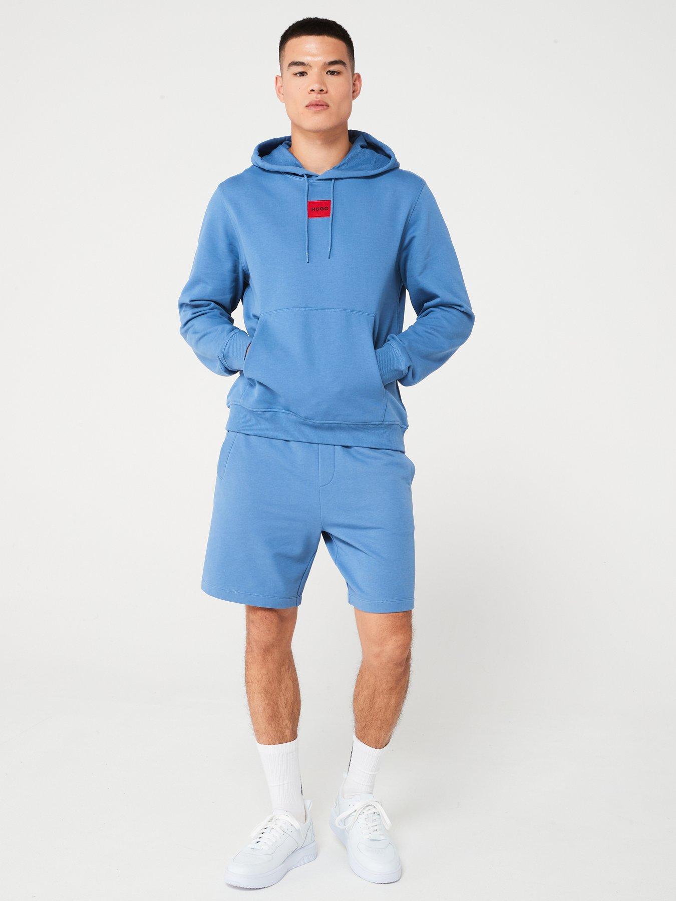 Image 3 of 5 of HUGO HUGO Diz222 Patch Logo Sweat Shorts - Mid Blue