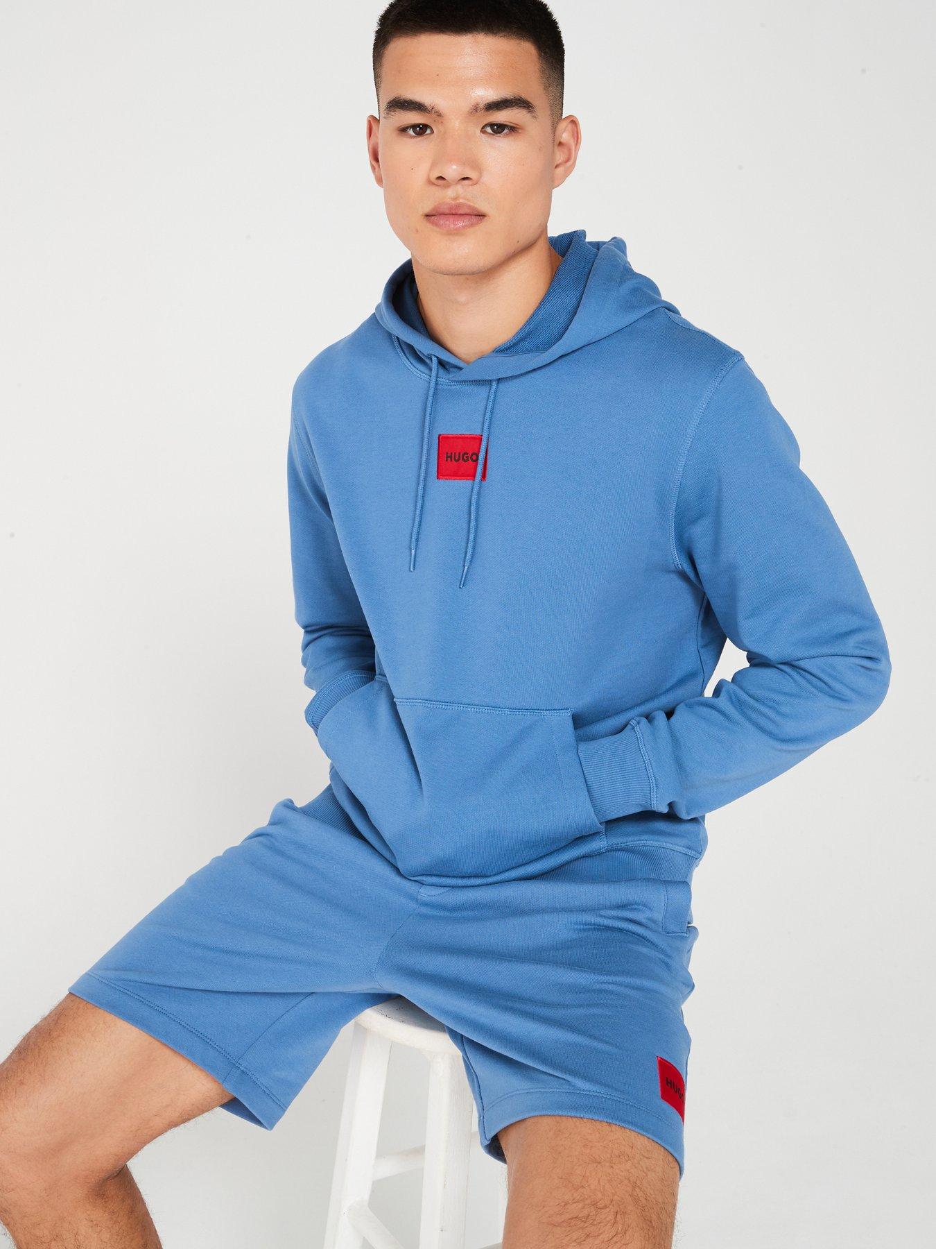 Image 5 of 5 of HUGO HUGO Diz222 Patch Logo Sweat Shorts - Mid Blue