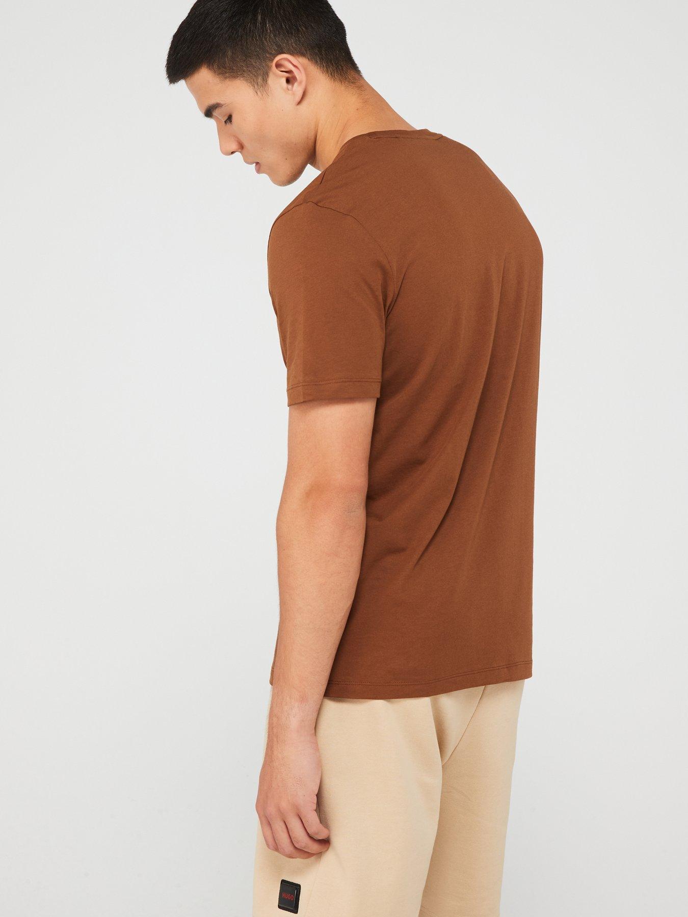 hugo-hugo-dulivio-regular-fit-large-logo-t-shirt-brownstillFront