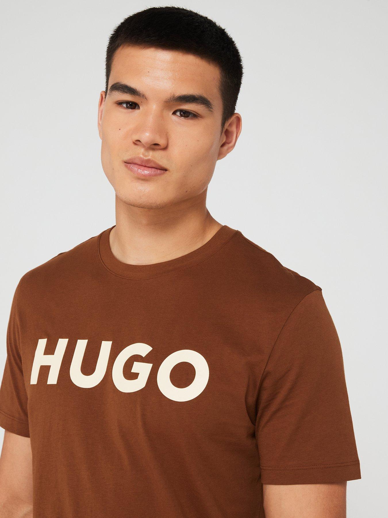 hugo-hugo-dulivio-regular-fit-large-logo-t-shirt-brownoutfit