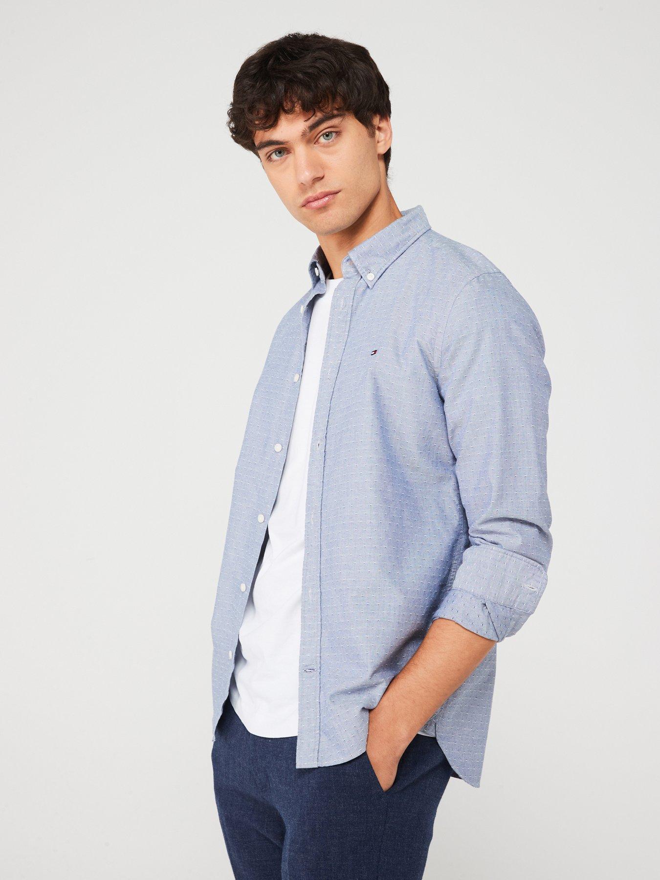 tommy-hilfiger-tommy-hilfiger-oxford-dobby-slim-fit-shirt-navy