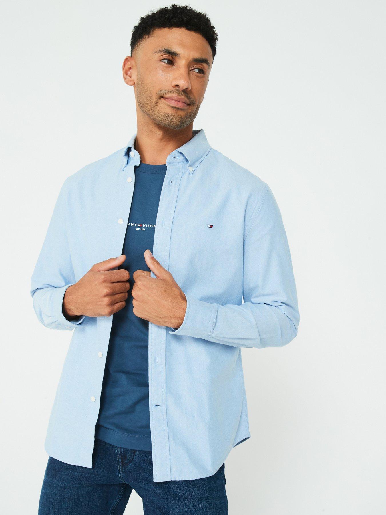 Image of Tommy Hilfiger Solid Heritage Oxford Regular Fit Shirt - Light Blue