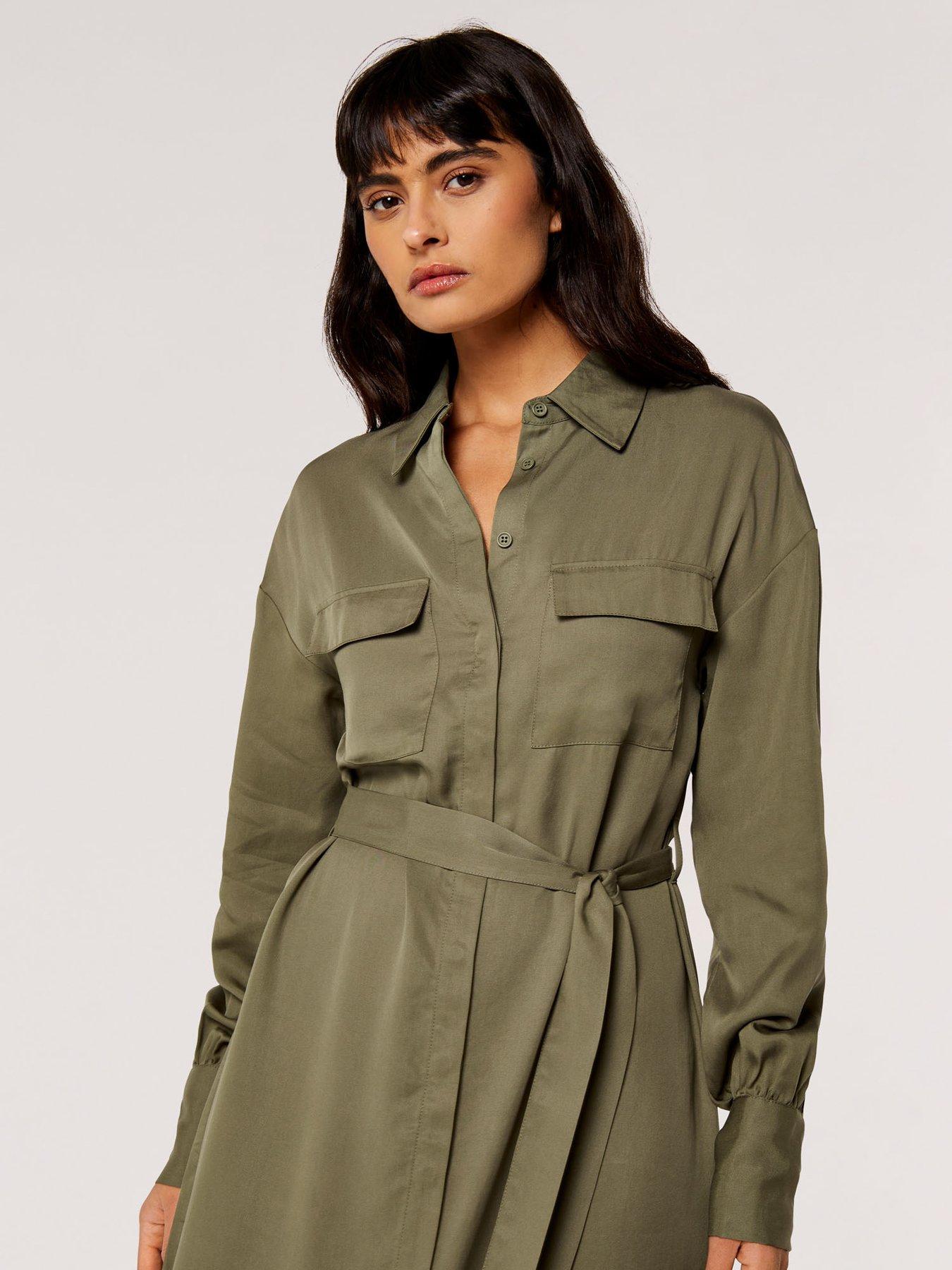 apricot-two-pocket-utility-long-sleeve-shirt-dressstillFront