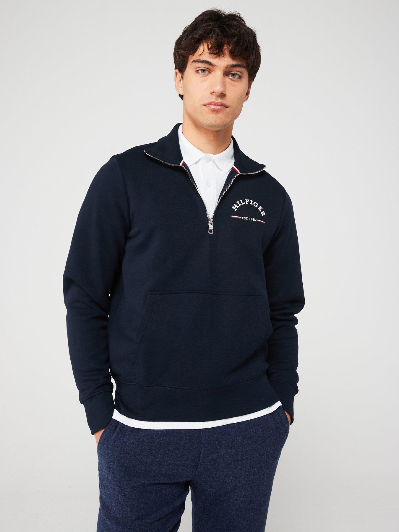 tommy-hilfiger-tommy-hilfiger-arch-logo-14-zip-sweat-navy