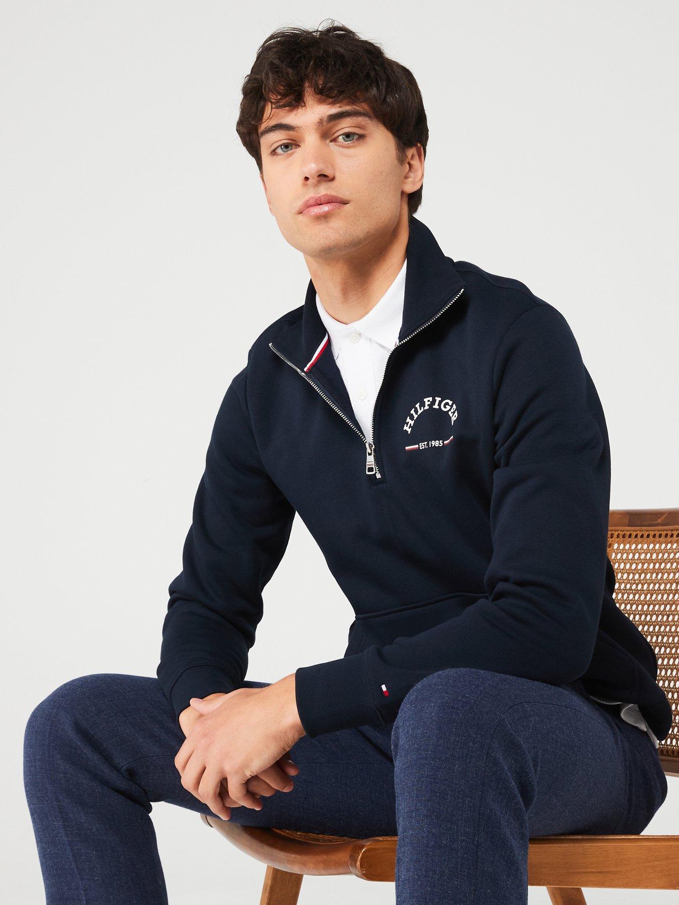 tommy-hilfiger-tommy-hilfiger-arch-logo-14-zip-sweat-navydetail