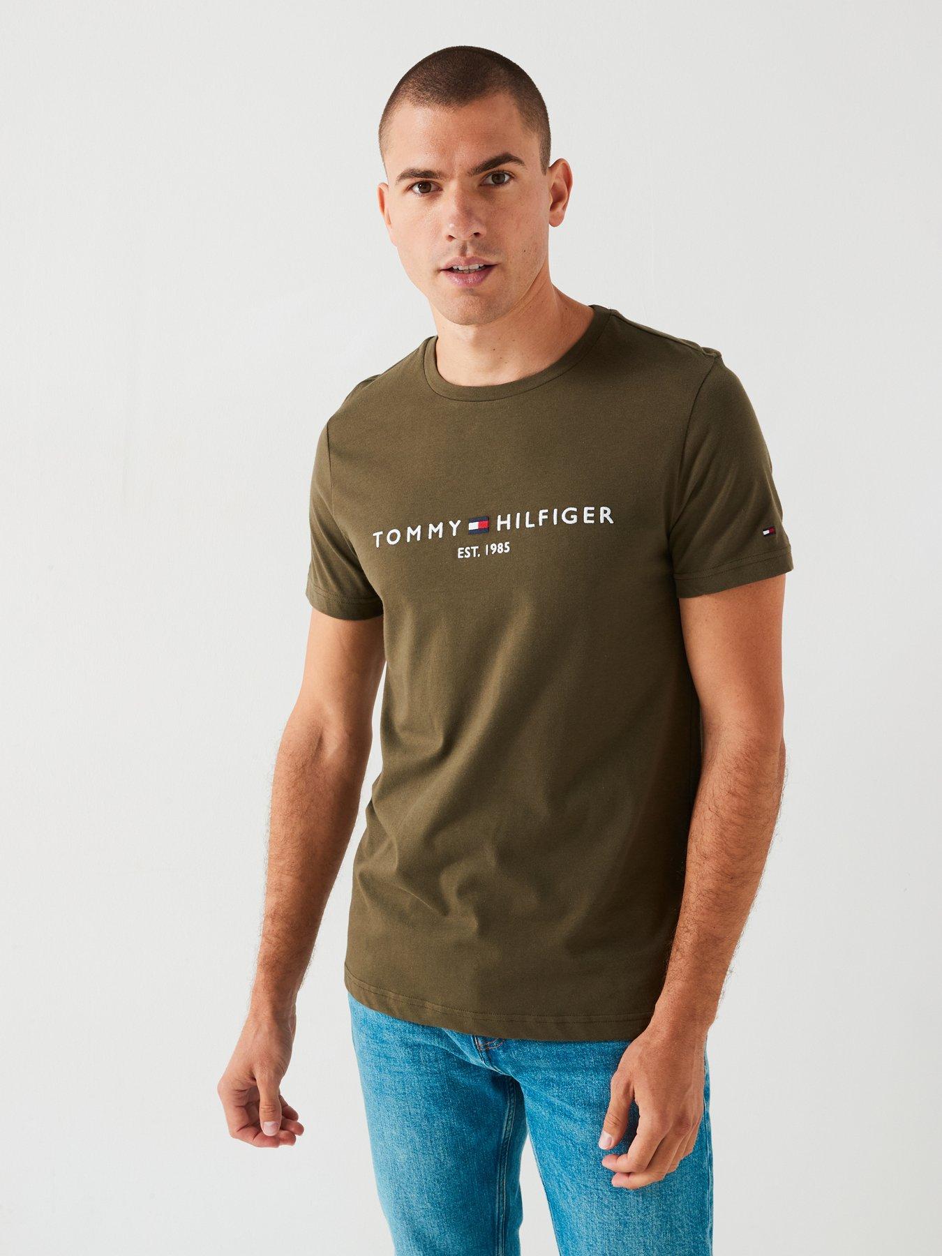 tommy-hilfiger-tommy-hilfiger-linear-chest-logo-t-shirt-dark-green