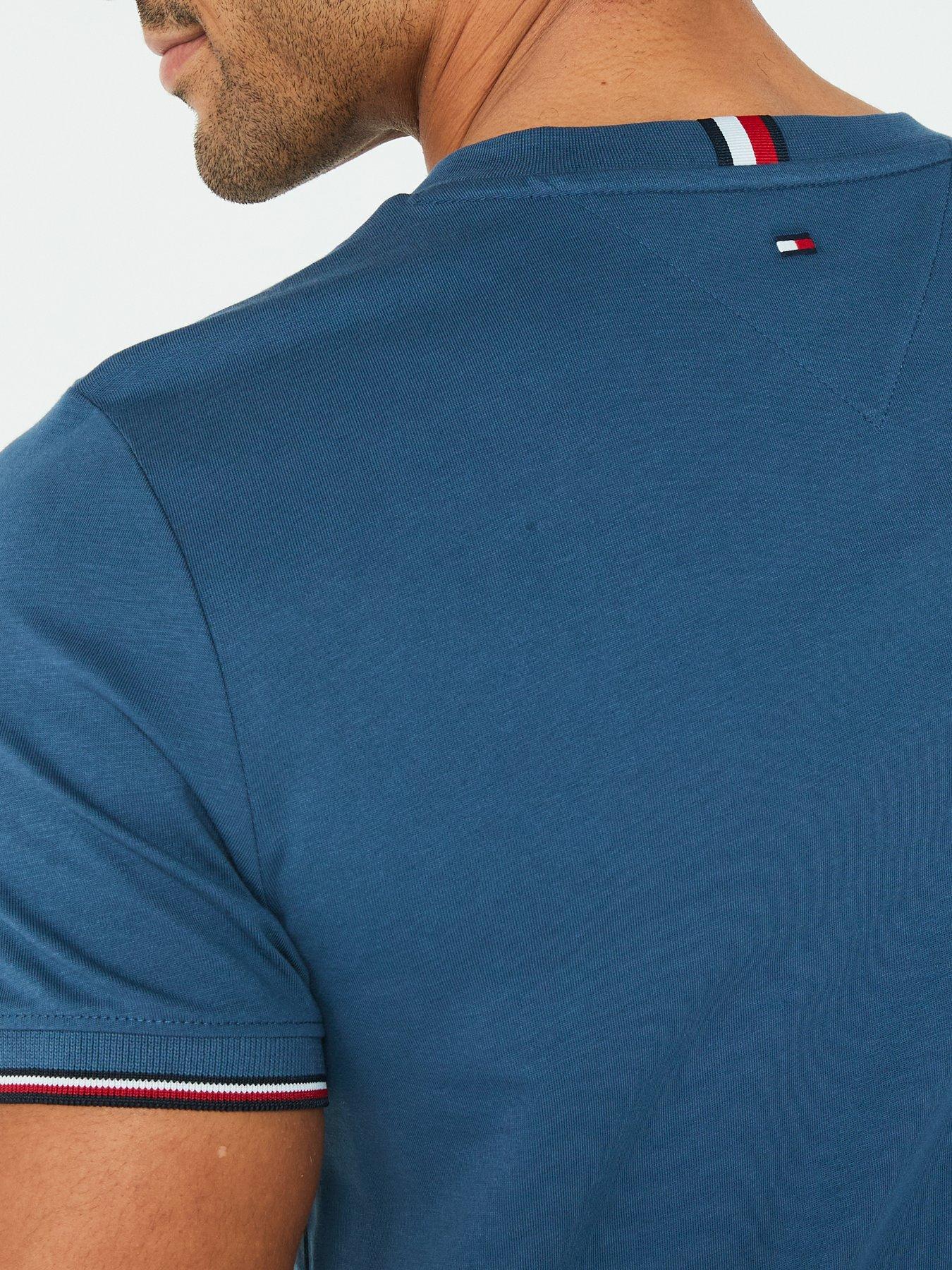 tommy-hilfiger-tommy-hilfiger-small-centre-logo-tipped-t-shirt-bluedetail