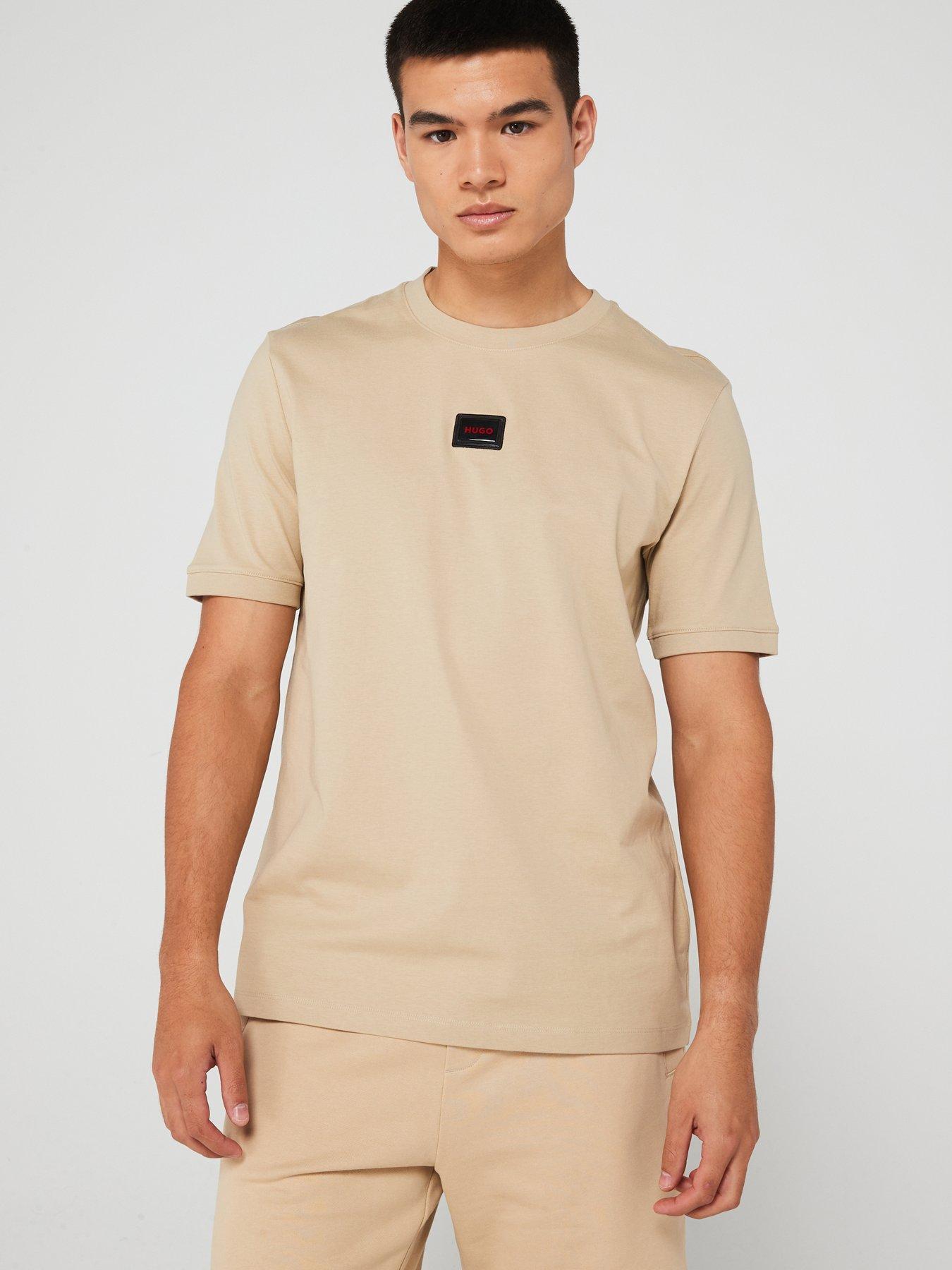 hugo-hugo-diragolino-regular-fit-gel-logo-t-shirt-beige