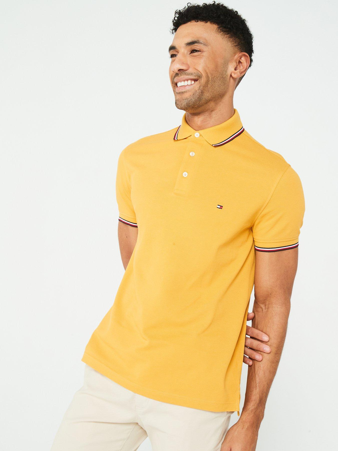 tommy-hilfiger-tommy-hilfiger-1985-tipped-slim-fit-polo-shirt-dark-yellow