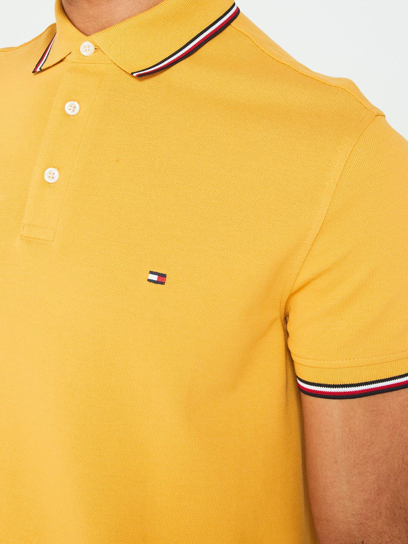 tommy-hilfiger-tommy-hilfiger-1985-tipped-slim-fit-polo-shirt-dark-yellowdetail