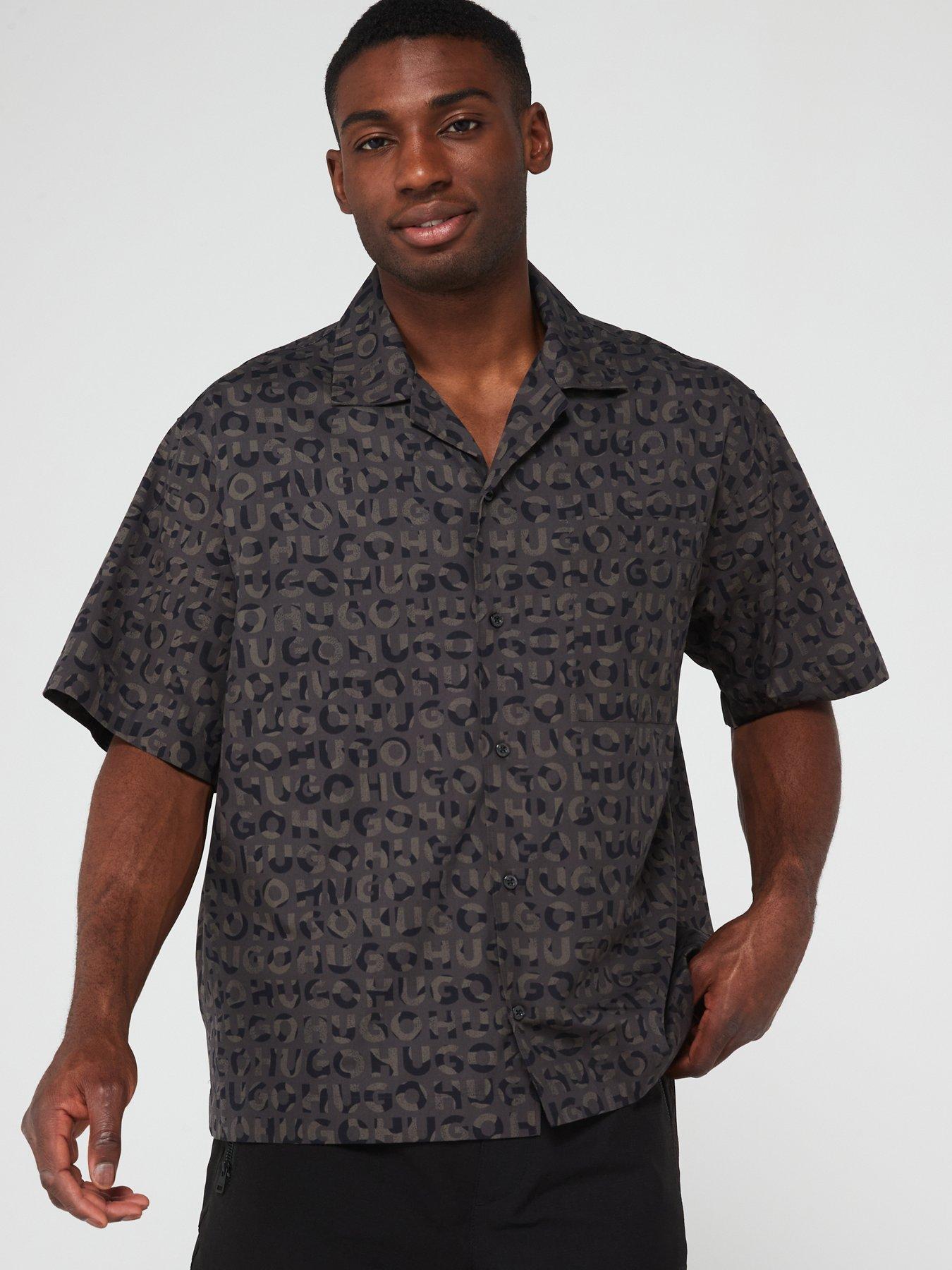 hugo-hugo-egeeno-oversized-monogram-print-short-sleeve-cuban-shirt-black