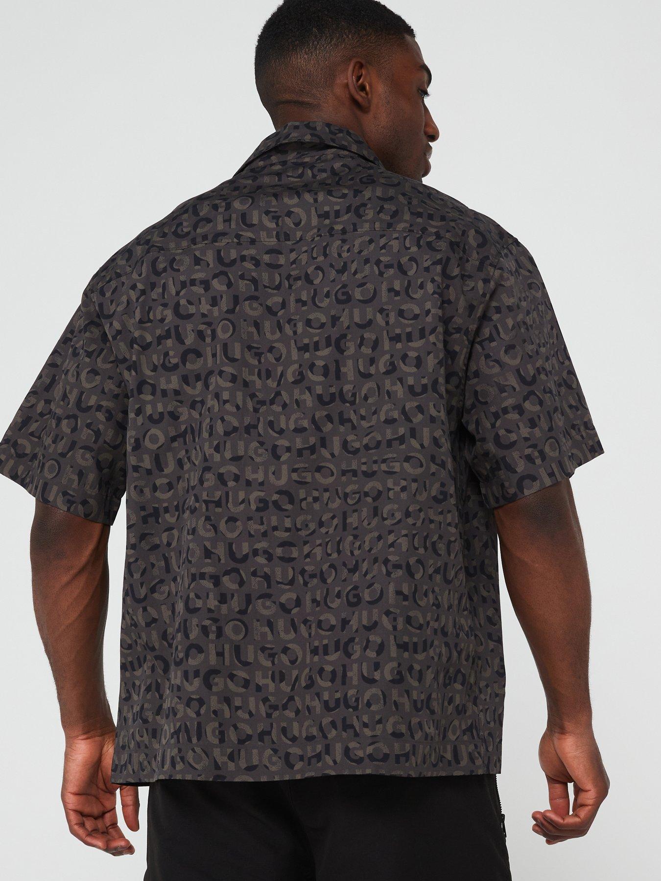 hugo-hugo-egeeno-oversized-monogram-print-short-sleeve-cuban-shirt-blackstillFront