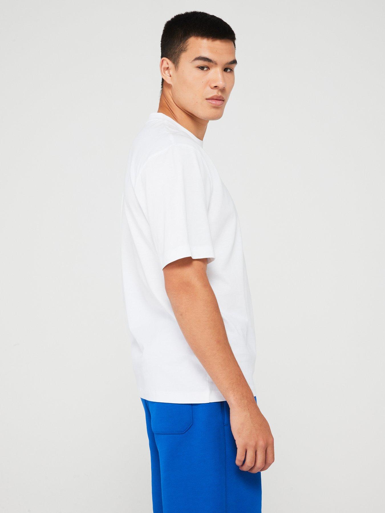 Image 2 of 4 of HUGO Blue Niley Regular Fit Tonal Logo Smiley T-Shirt- White