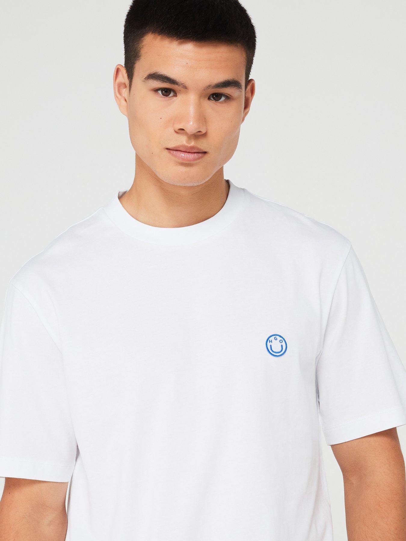 hugo-blue-niley-regular-fit-tonal-logo-smiley-t-shirt--whiteoutfit