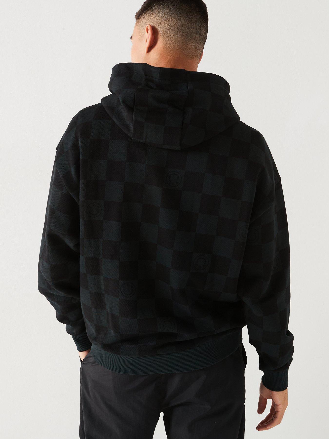 hugo-blue-nevalp-loose-fit-checkerboard-hoodie-blackstillFront