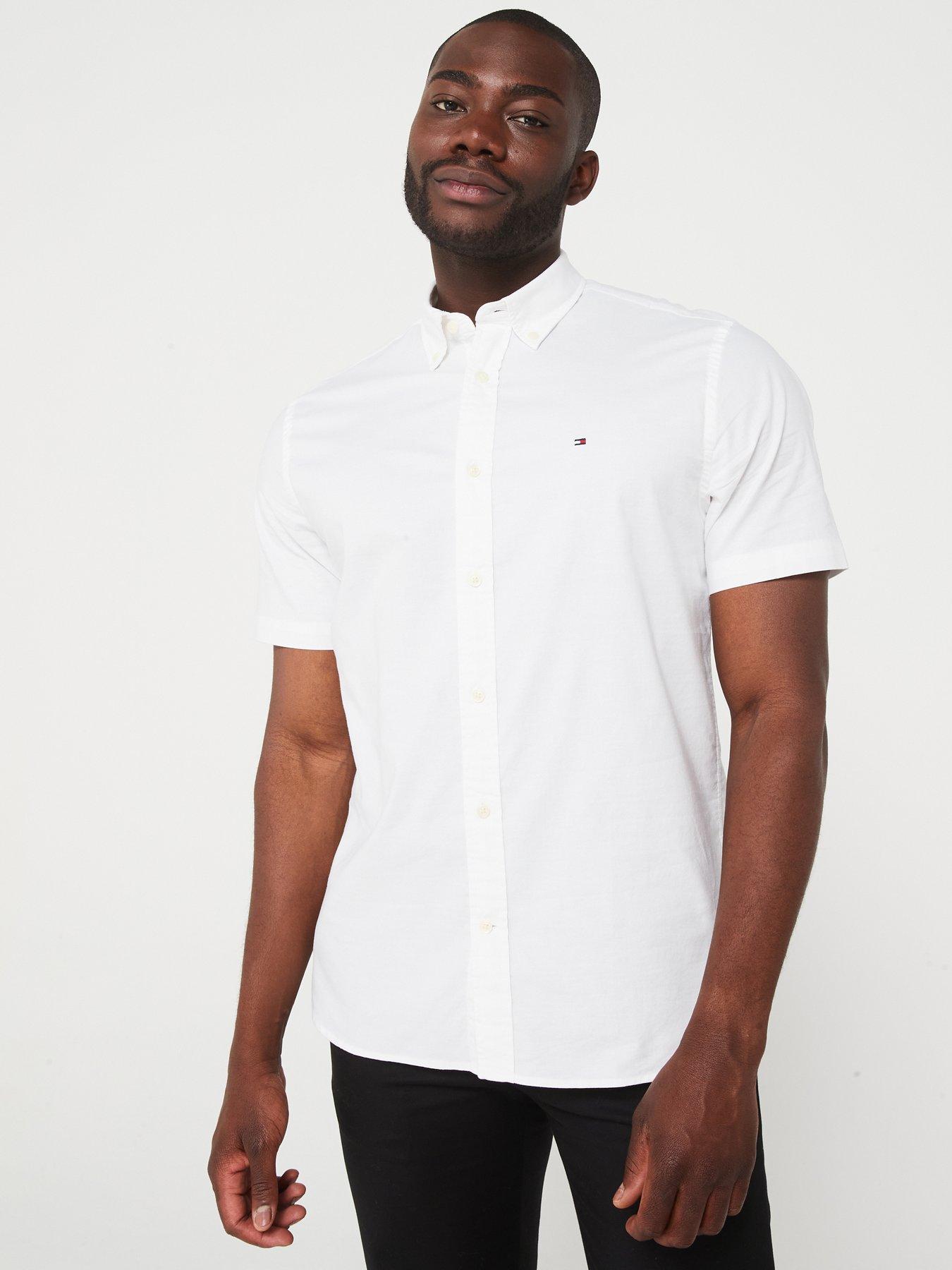 tommy-hilfiger-tommy-hilfiger-1985-flex-oxford-regular-fit-short-sleeve-shirt-white