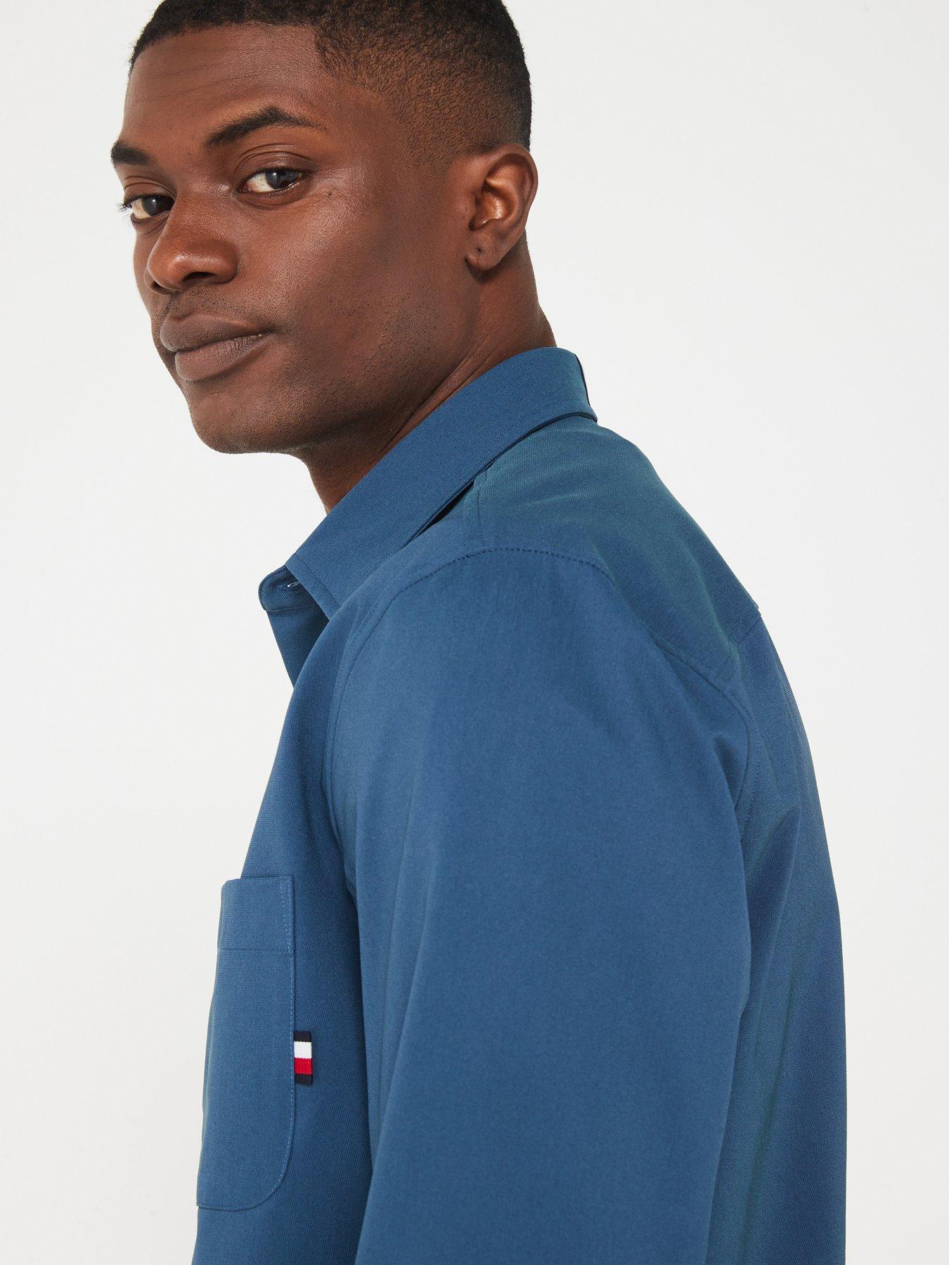 tommy-hilfiger-tommy-hilfiger-pocket-flag-stretch-tech-shirt-bluedetail