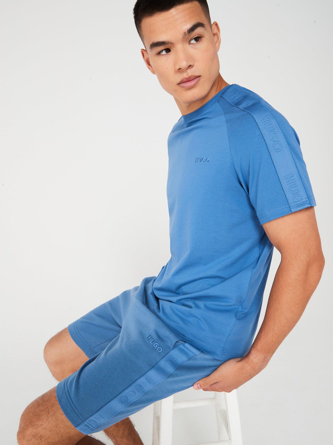 hugo-hugo-tonal-logo-loungewear-shorts-bluedetail